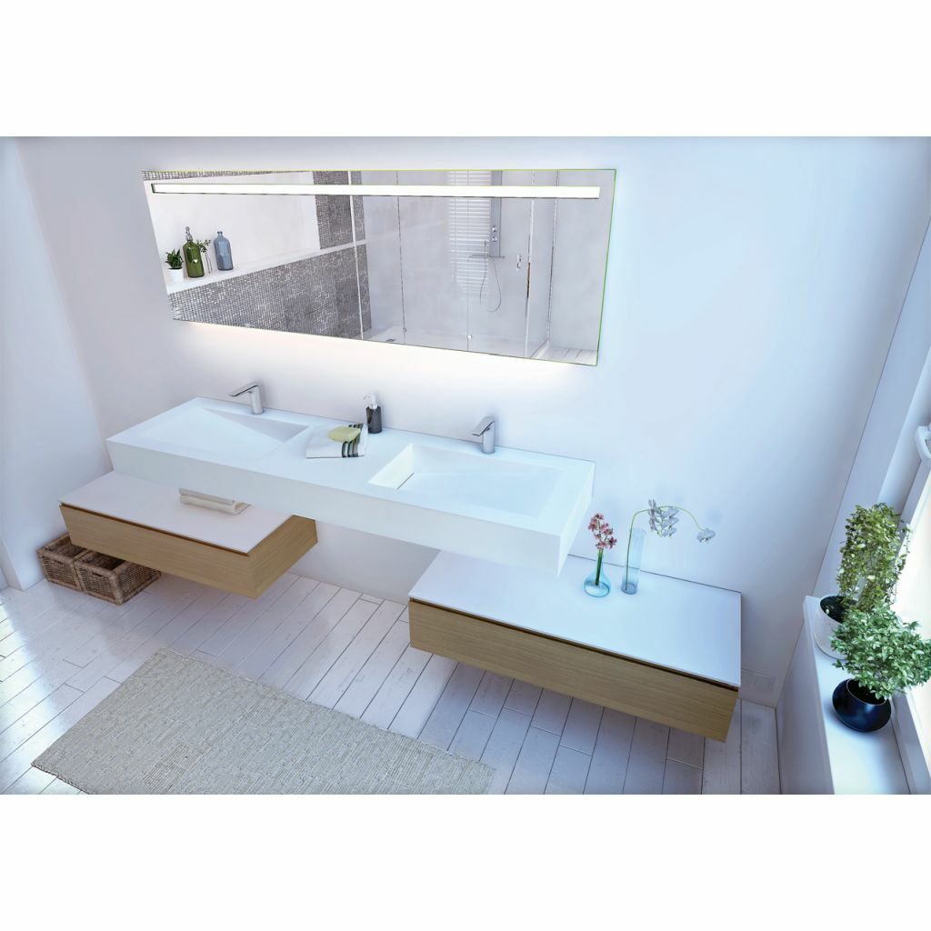 Aquasento - Meuble et plan vasque double Pure White 1