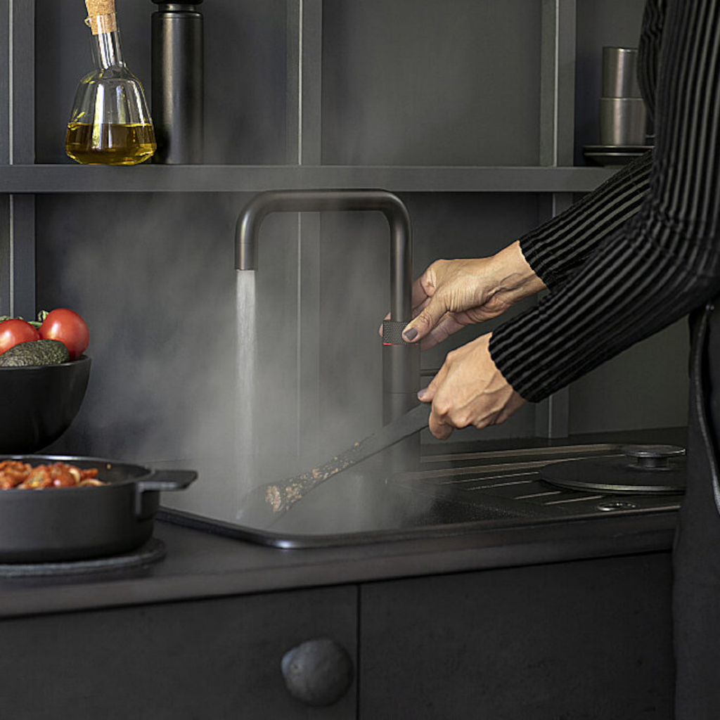 Quooker - Mitigeur eau chaude, froide, pétillante et bouilleur Fusion Square noir